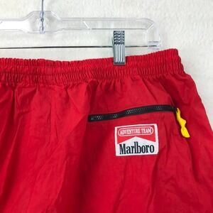 Vintage Marlboro Adventure Team Track Pants Mens Large Red Nylon Patch Logo 90s